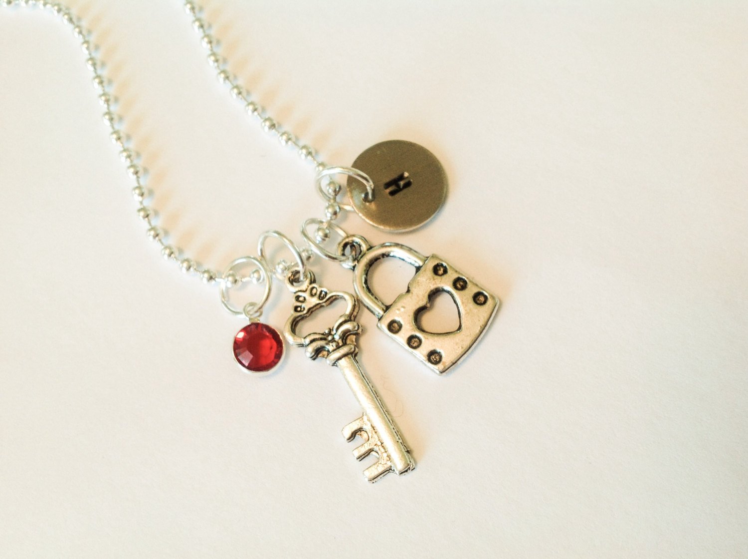 Key & Lock Charm Necklace