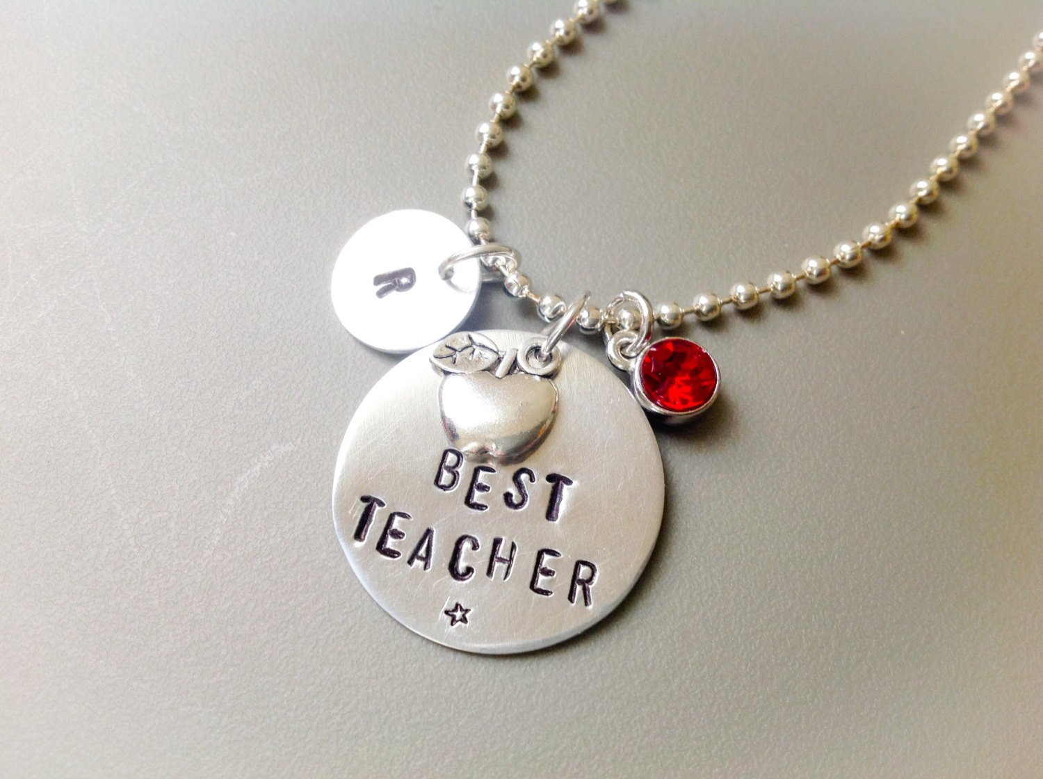 Moonstone Creations Teachers Necklace Hand Stamped Teachers Gift